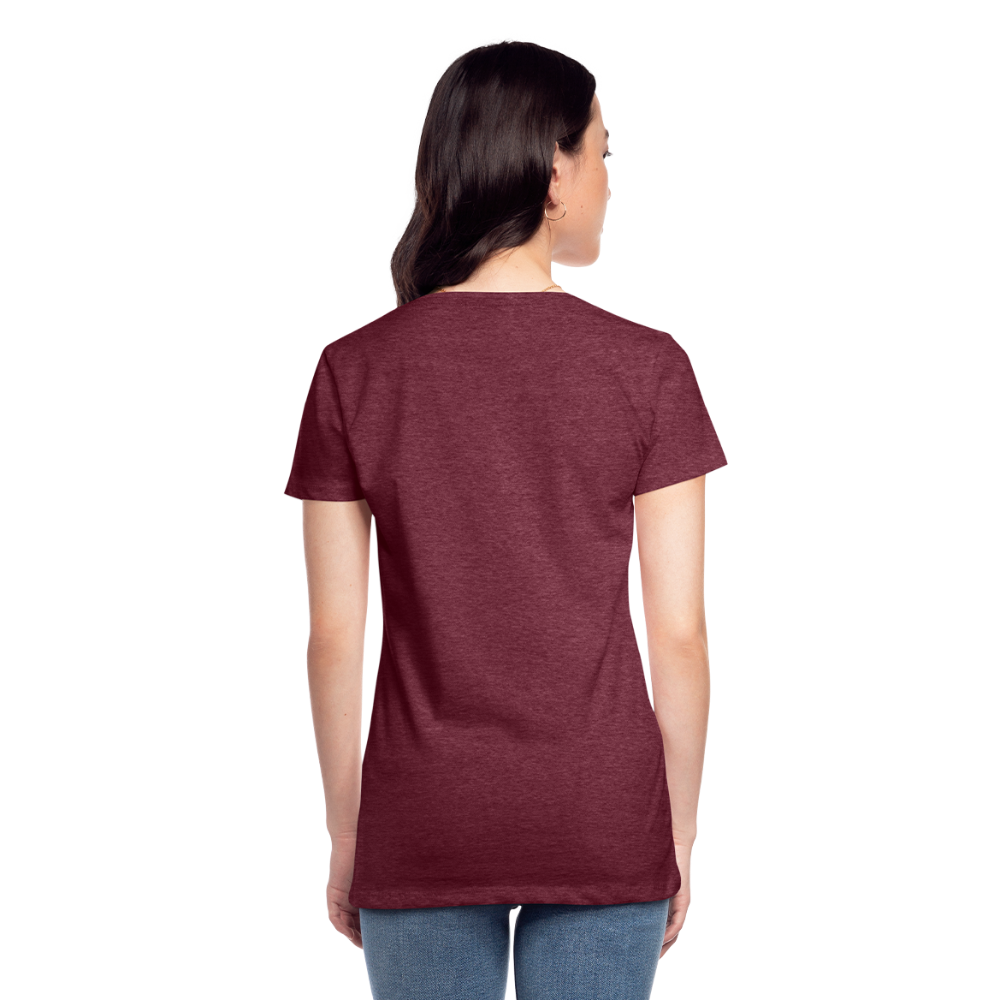 Damen T-Shirt - Bordeauxrot meliert